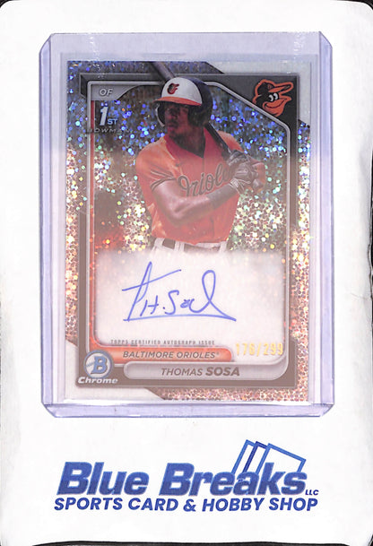 2024 Bowman - Thomas Sosa - Bowman 1st Speckle Refractor Autograph - 176/299 - Baltimore Orioles - Baseball - #CPA-TS