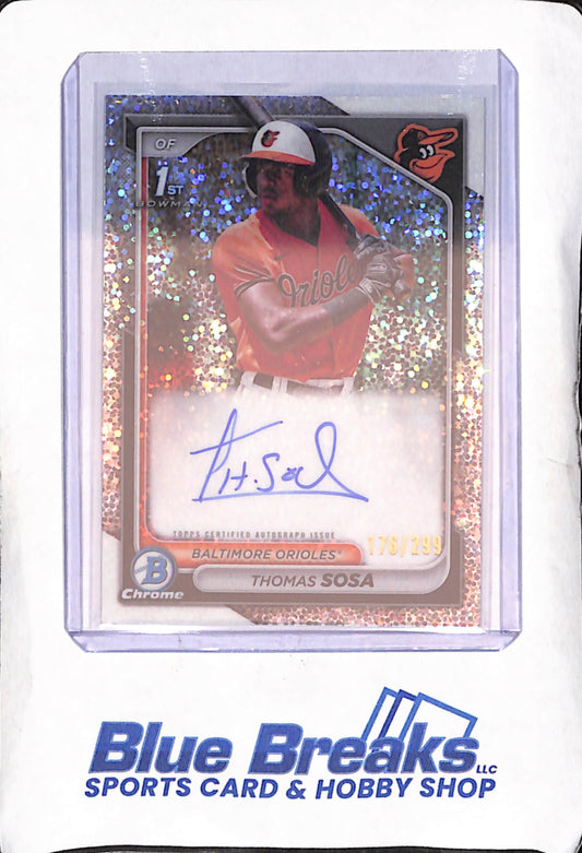 2024 Bowman - Thomas Sosa - Bowman 1st Speckle Refractor Autograph - 176/299 - Baltimore Orioles - Baseball - #CPA-TS