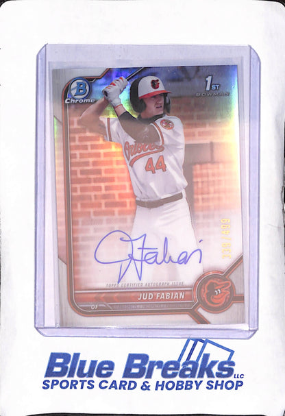 2022 Bowman Chrome Draft - Jud Fabian - Bowman 1st Autograph - 339/499 - Baltimore Orioles - Baseball - #CDA-JF