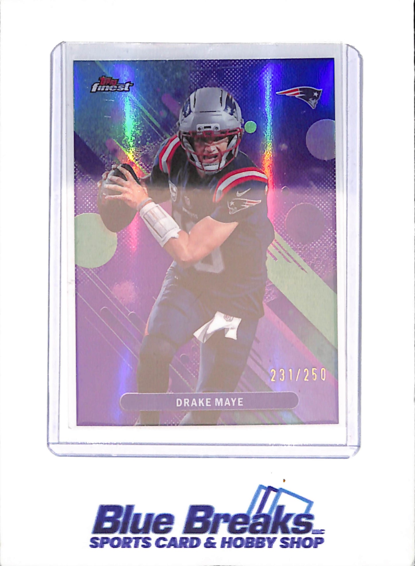 2025 Topps Finest - Drake Maye - Purple - 231/250 - New England Patriots - Football - #62