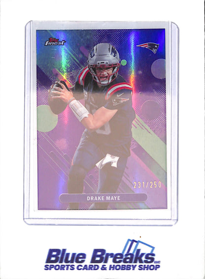 2025 Topps Finest - Drake Maye - Purple - 231/250 - New England Patriots - Football - #62