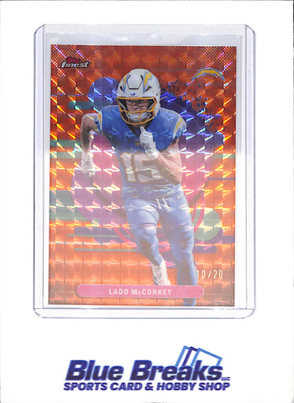 2025 Topps Finest - Ladd McConkey - Orange Geometric - 10/20 - Los Angeles Chargers - Football - #169