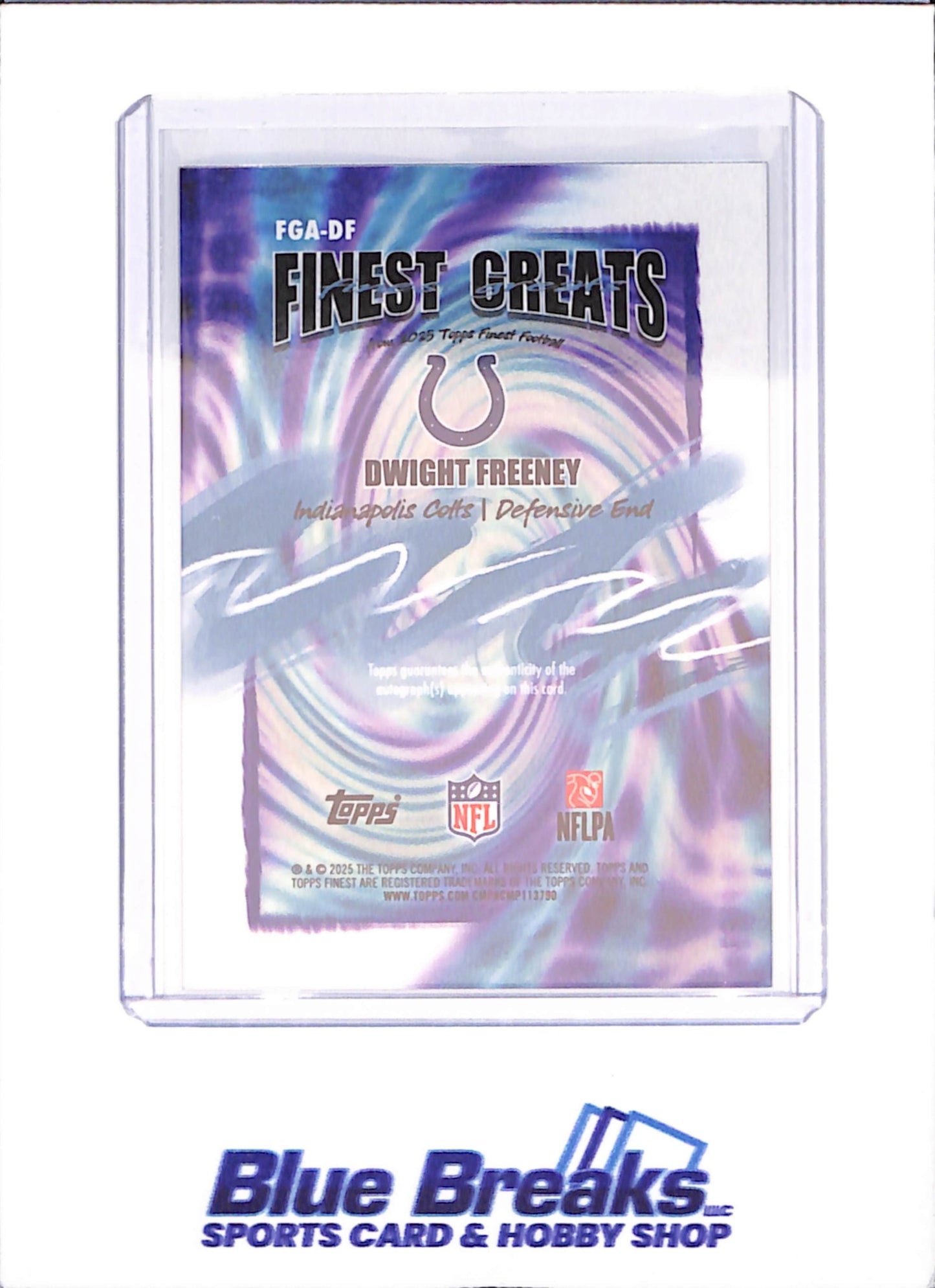 2025 Topps Finest - Dwight Freeney - Finest Greats Autograph - Indianapolis Colts - Football - #FGA-DF