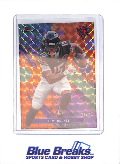 2025 Topps Finest - Rome Odunze - Orange Geometric - 23/25 - Chicago Bears - Football - #84