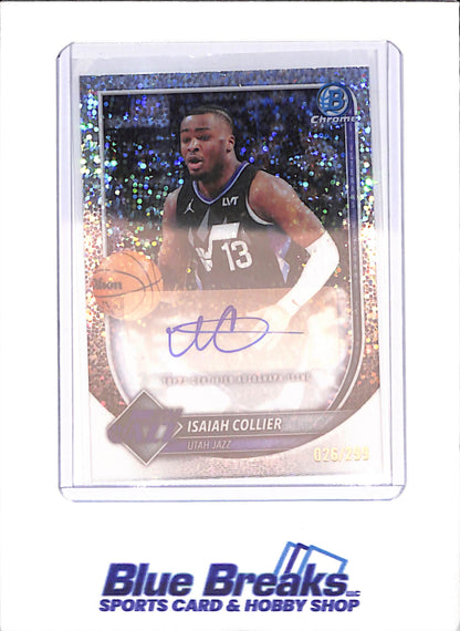 2025-26 Bowman Chrome - Isaiah Collier - Speckle Autograph - 26/299 - Utah Jazz - Basketball - #BCA-IC