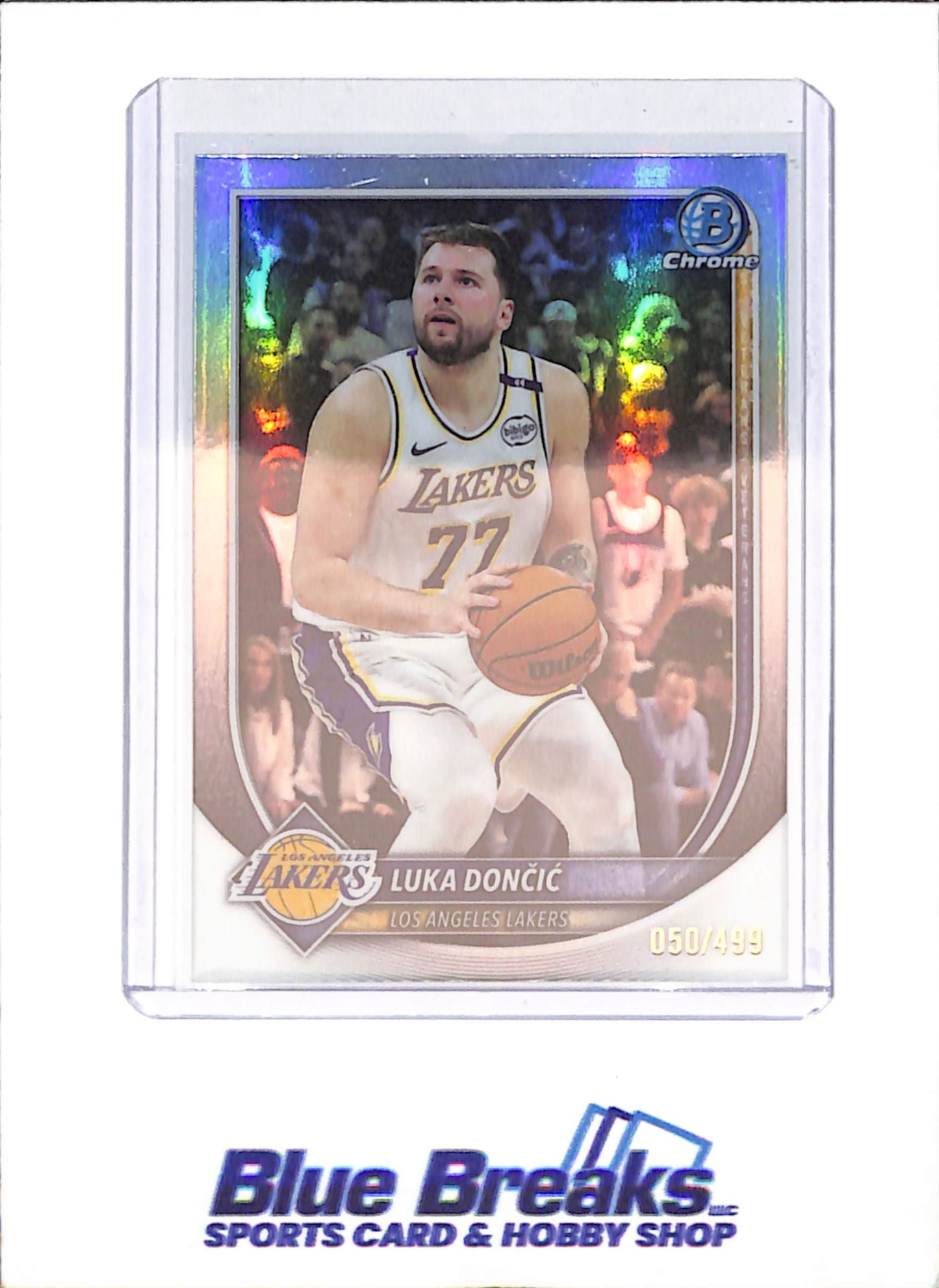 2025-26 Bowman Chrome - Luka Doncic - 50/499 - Refractor - Los Angeles Lakers - Basketball - #BCV-123