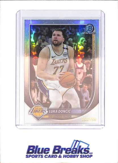 2025-26 Bowman Chrome - Luka Doncic - 50/499 - Refractor - Los Angeles Lakers - Basketball - #BCV-123