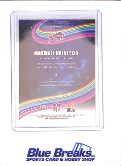 2025 Topps Finest - Maxwell Hairston - Finest Autograph - RC - Buffalo Bills - Football - #RFA-MH