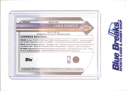 2025-26 Bowman Chrome - Luka Doncic - 50/499 - Refractor - Los Angeles Lakers - Basketball - #BCV-123