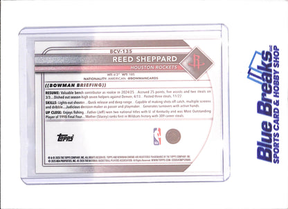 2025-26 Bowman Chrome Sapphire - Reed Sheppard - Orange - 13/25 - Houston Rockets - Basketball - #BCV-135