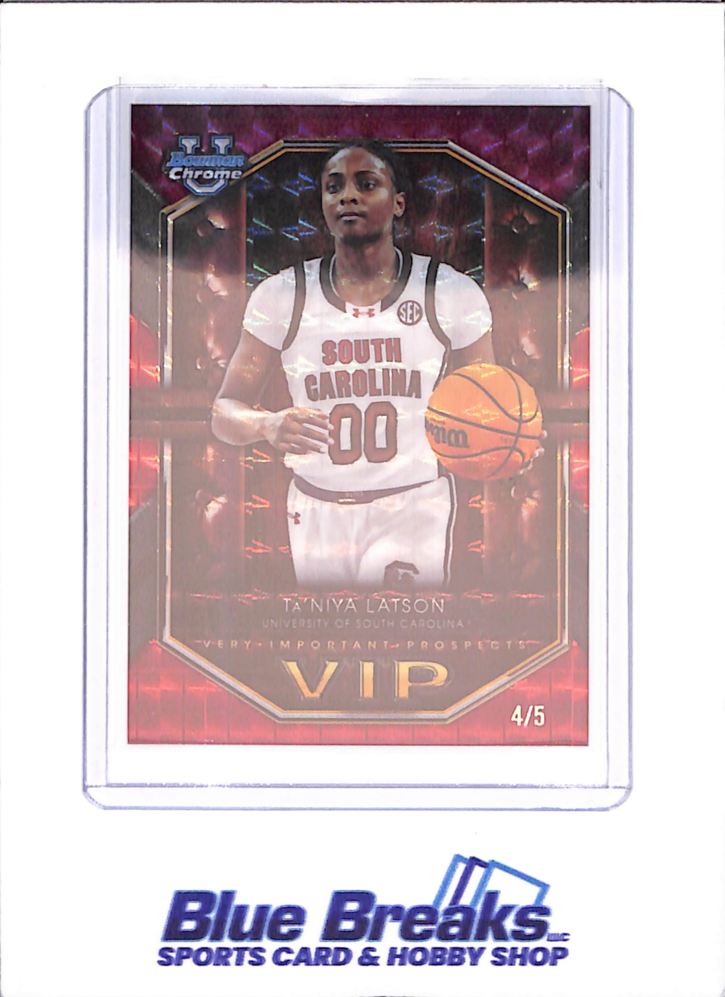 2025-26 Bowman U Chrome - Taniya Latson - VIP - Red Geometric - 4/5 - South Carolina - Basketball - #VIP-22