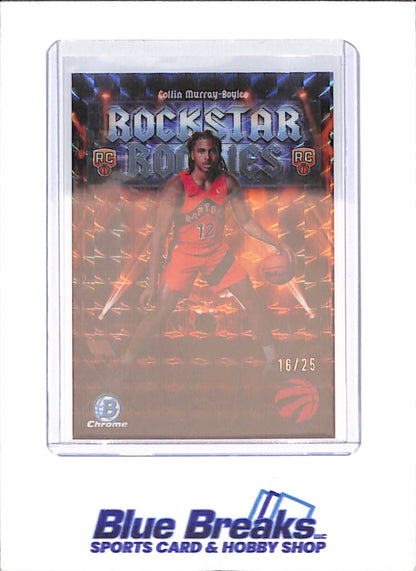 2025-26 Bowman Chrome - Collin Murray-Boyles - Rockstar Rookies - 16/25 - Orange Geometric - Toronto Raptors - #RR-9