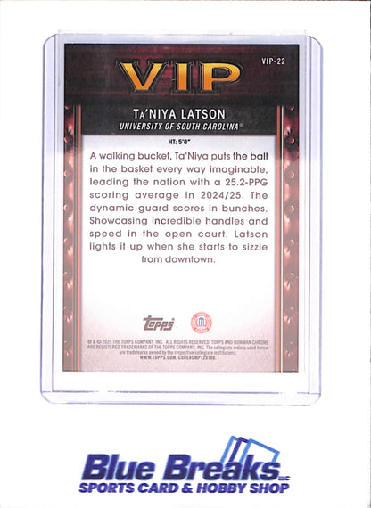 2025-26 Bowman U Chrome - Taniya Latson - VIP - Red Geometric - 4/5 - South Carolina - Basketball - #VIP-22