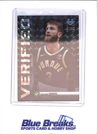 2025-26 Bowman U Chrome - Braden Smith - Verified - Black Geometic - 1/10 - Purdue - Basketball - #BV-16