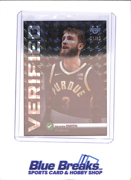 2025-26 Bowman U Chrome - Braden Smith - Verified - Black Geometic - 1/10 - Purdue - Basketball - #BV-16