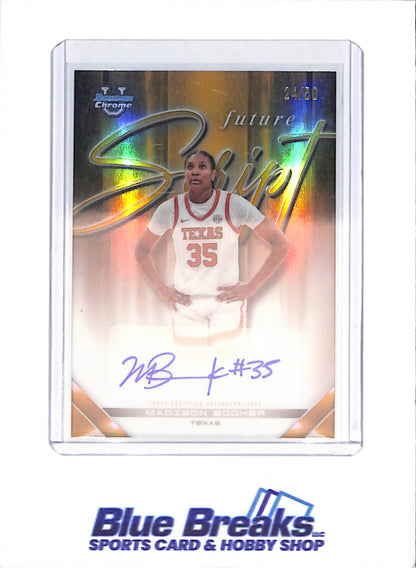 2025-26 Bowman U Chrome - Madison Booker - Future Script Autograph - 24/50 - Texas - Basketball - #FS-MB