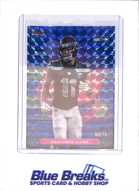 2025 Topps Finest - Jaxon Smith-Njigba - Blue Geometric - 64/75 - Seattle Seahawks - Football - #117