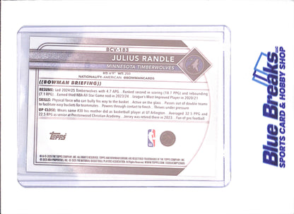 2025-26 Bowman Chrome Sapphire - Julius Randle - 22/50 - Minnesota Timberwolves - Basketball - #BCV-183