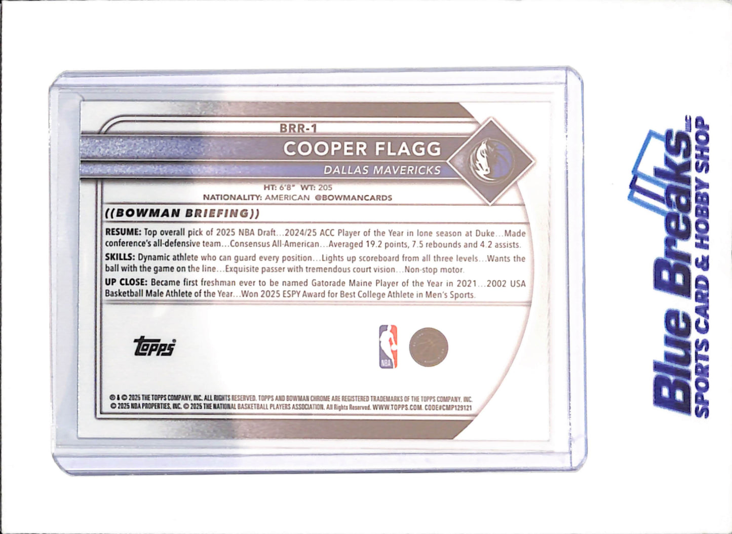 2025-26 Bowman Chrome - Cooper Flagg - Red Rookie - Dallas Mavericks - Basketball - #BRR-1