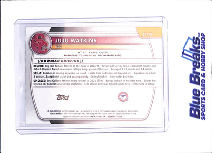 2025-26 Bowman U Chrome Sapphire - Juju Watkins - 25/50 - USC - Basketball - #BCP-96