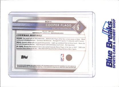 2025-26 Bowman Chrome - Cooper Flagg - Reptilian - RC - Dallas Mavericks - Basketball - #BCV-1