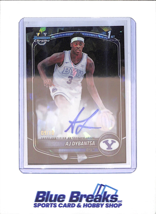 2025 Bowman U Chrome - AJ Dybantsa - Bowman 1st Black Autograph - 9/10 - BYU - Basketball - #CPA-AD