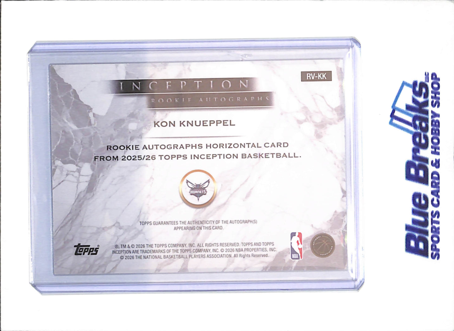 2025-26 Topps Inception - Kon Knueppel - Horizontal Autograph - RC - Charlotte Hornets - Basketball - #RV-KK