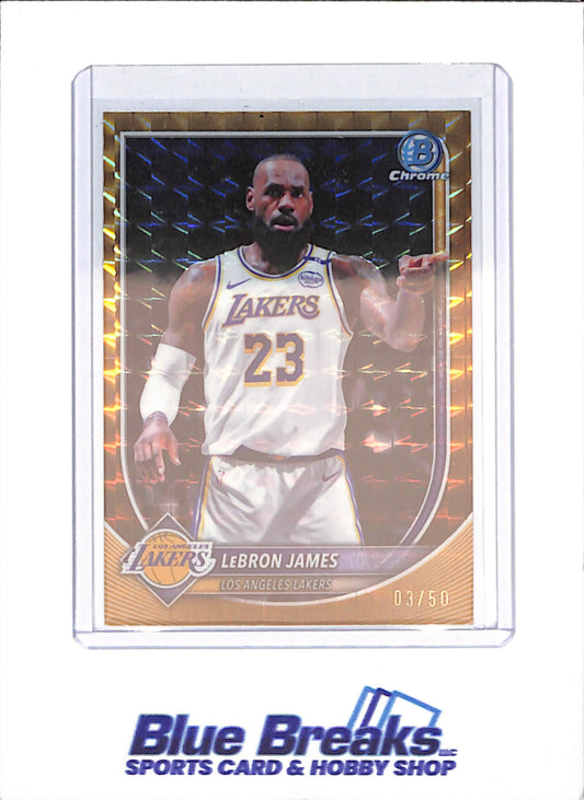 2025-26 Bowman Chrome - Lebron James - Gold Geometric - 3/50 - Los Angeles Lakers - Basketball - #BCV-121