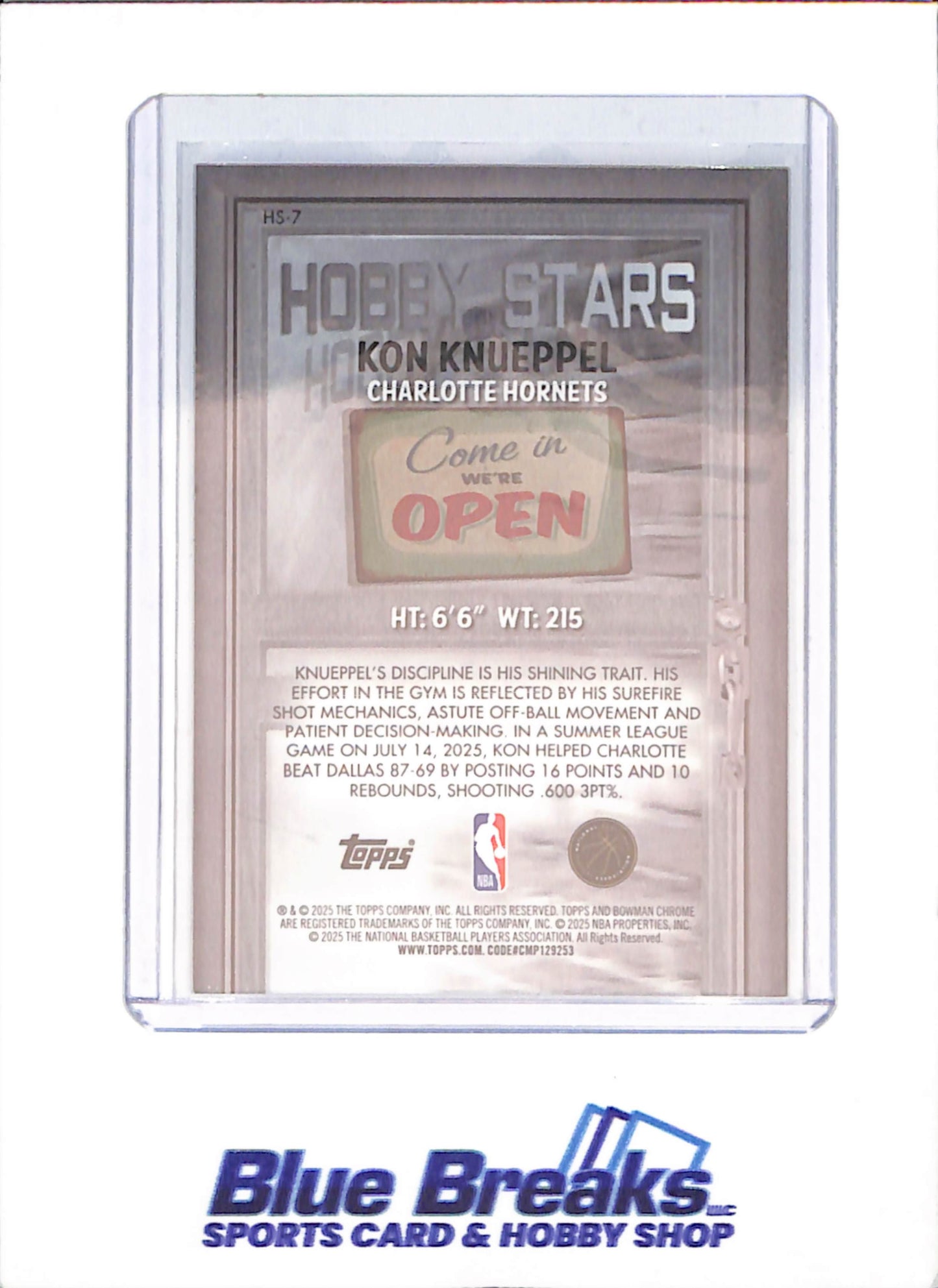 2025-26 Bowman Chrome - Kon Knueppel - Kon's Prospect Spot - 120/150 - RC - Charlotte Hornets - Basketball - #HS-7