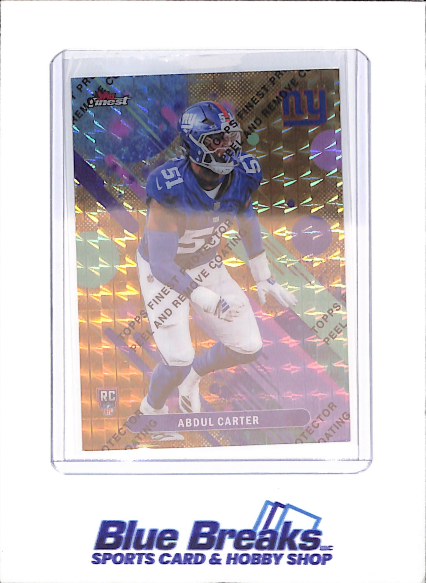 2025 Topps Finest - Abdul Carter - Gold Geometric - 2/50 - RC - New York Giants - Football - #37