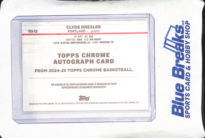 2024-25 Topps Chrome - Clyde Drexler - Gold Autograph - 30/50 - Portland Trailblazers - Basketball - #TCA-CD