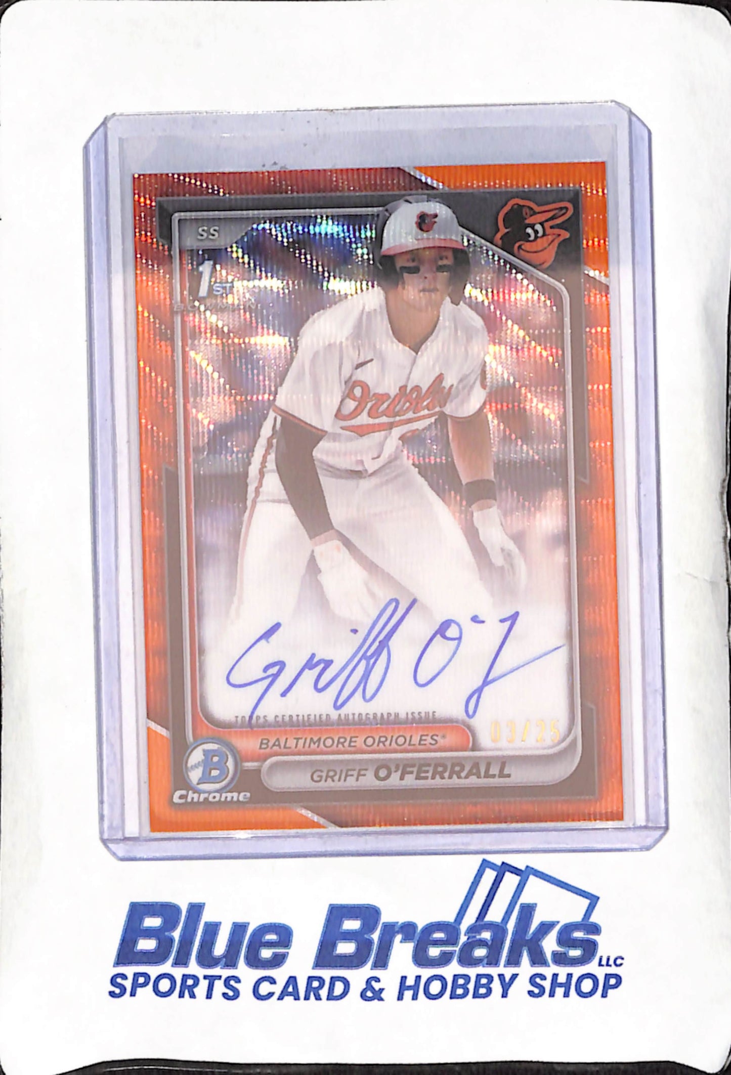2024 Bowman Chrome - Griff O'ferrall - 1st Bowman Orange Refractor Autograph - 3/25 - Baltimore Orioles - Baseball - #CPA-GO