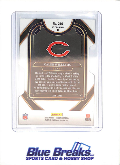 2024 Panini Select - Caleb Williams - Silver Prizm Die-Cut - RC - Chicago Bears - Football - #216