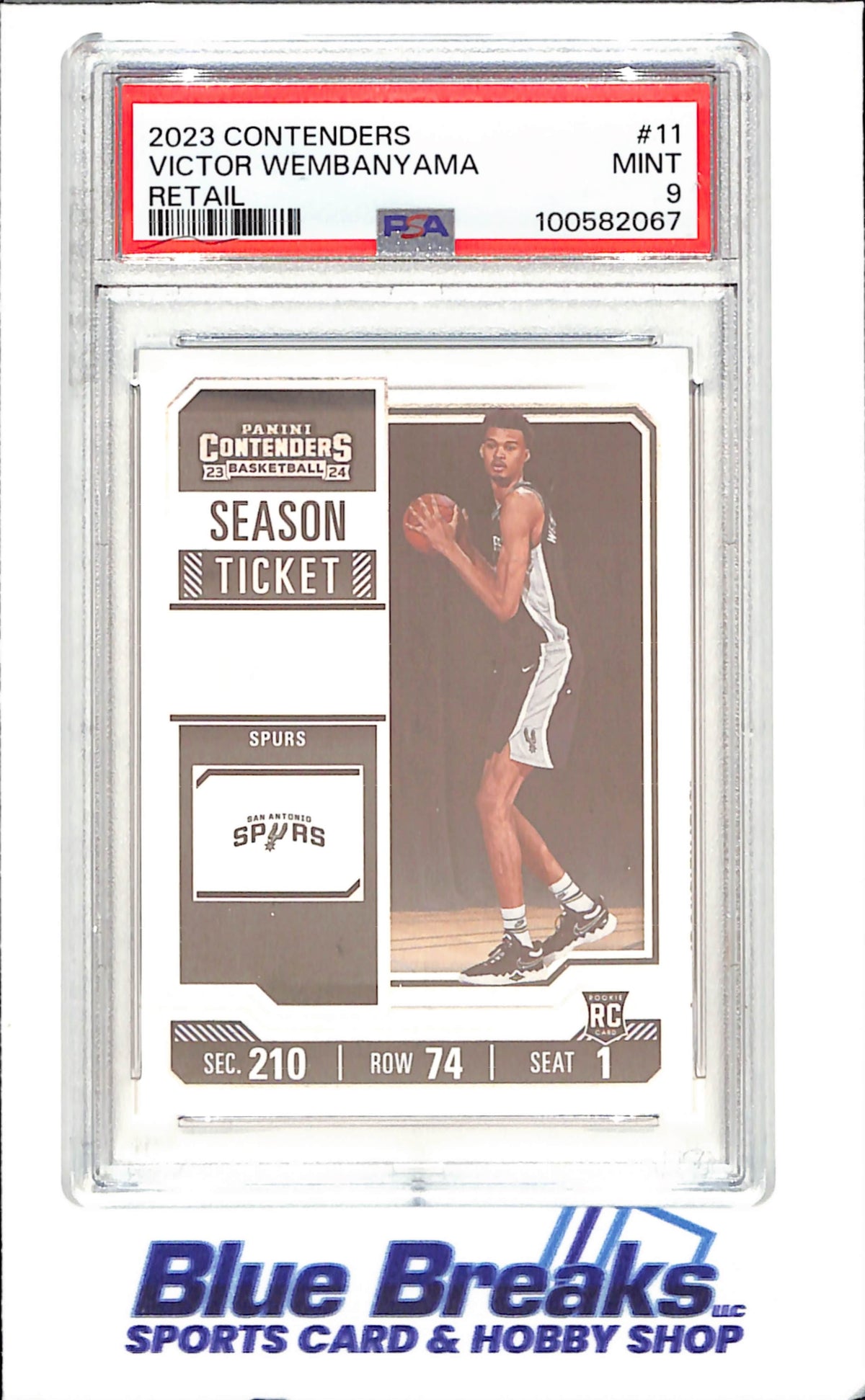 2023 Panini Contenders - Victor Wembanyama - Retail - RC - PSA 9 - San Antonio Spurs - Basketball - #11
