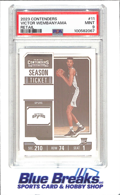 2023 Panini Contenders - Victor Wembanyama - Retail - RC - PSA 9 - San Antonio Spurs - Basketball - #11