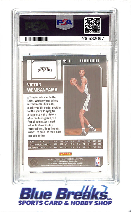 2023 Panini Contenders - Victor Wembanyama - Retail - RC - PSA 9 - San Antonio Spurs - Basketball - #11