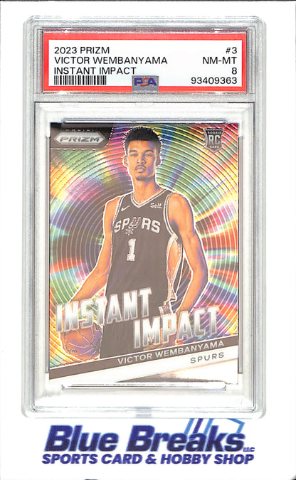 2023 Prizm - Victor Wembanyama - Instant Impact - RC - PSA 8 - San Antonio Spurs - Basketball - #3