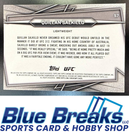 2026 Topps Chrome Sapphire UFC Quillan Salkilld #57l RC