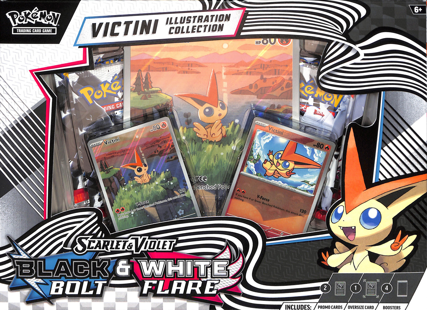 Pokemon - Scarlet & Violet Black Bolt & White Flare Victini Illustration Collection - Sealed Wax