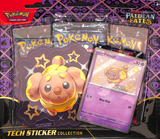 Pokemon Scarlet & Violet Paldean Fates Tech Sticker Collection - Fidough, Greavard - Sealed Wax