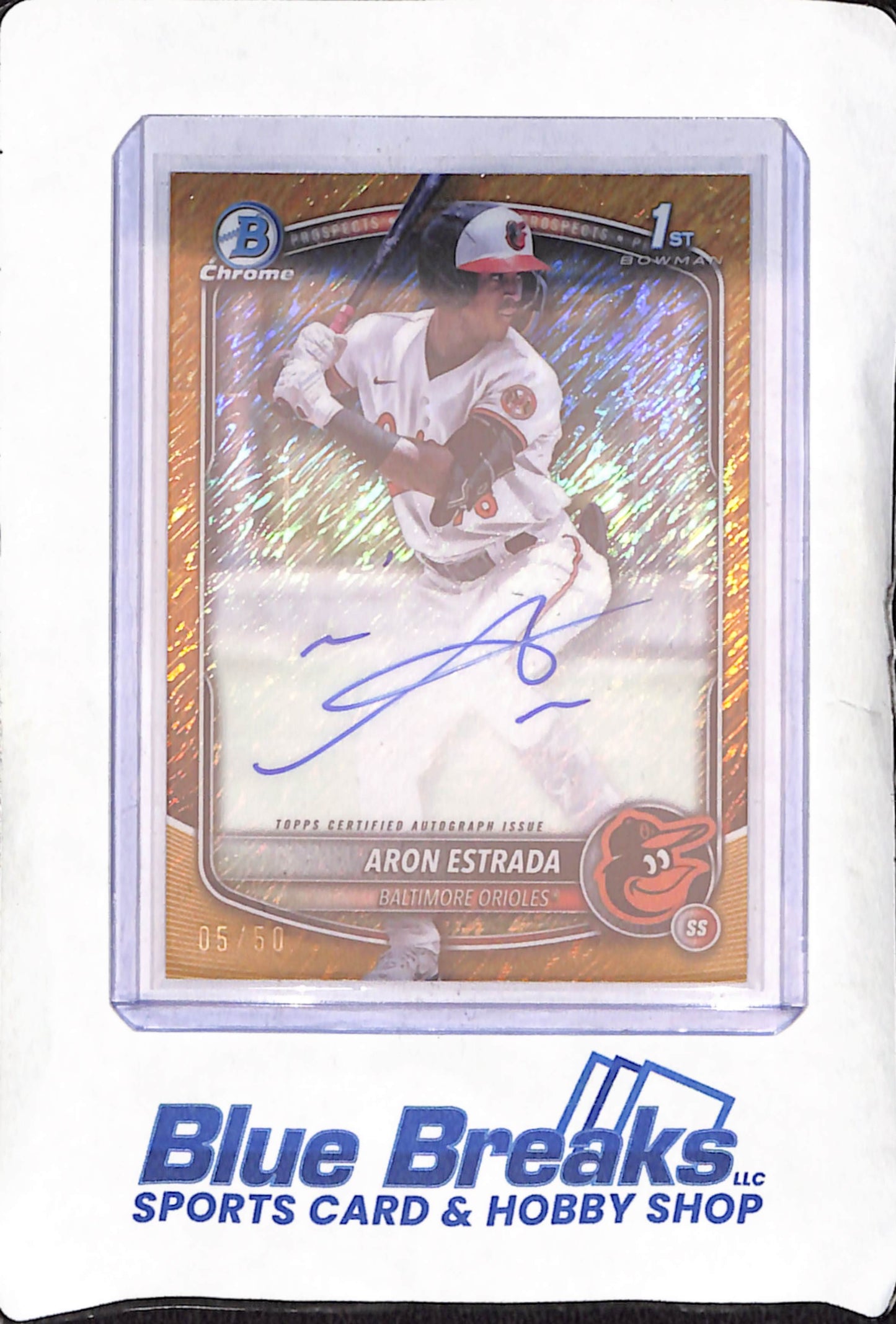 2025 Bowman Chrome - Aron Estrada - 1st Bowman Gold Autograph - 5/50 - Baltimore Orioles - Baseball - #CPA-AES