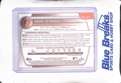 2025 Bowman Chrome - Aron Estrada  - 1st Bowman Gold Autograph - 2/50 - Baltimore Orioles - Baseball - #CPA-AES