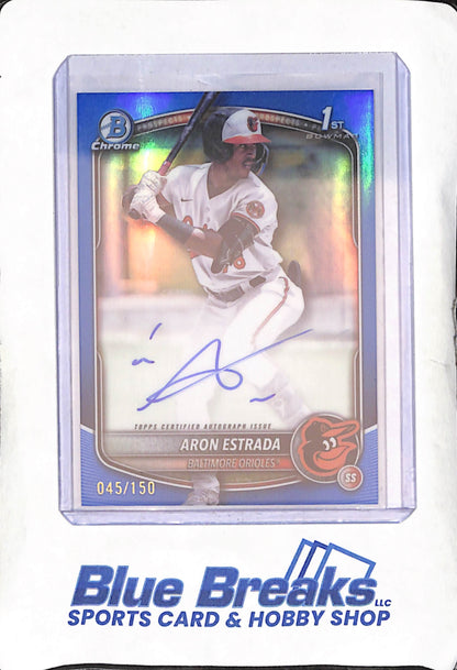 Aron Estrada - Bowman Chrome - 1st Bowman Blue Autograph - 45/150 - Baltimore Orioles - Baseball - #CPA-AES