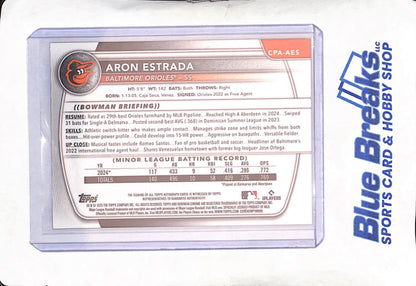 Aron Estrada - Bowman Chrome - 1st Bowman Blue Autograph - 45/150 - Baltimore Orioles - Baseball - #CPA-AES