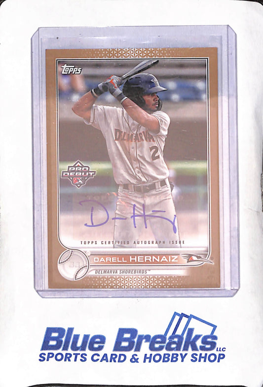 2022 Topps Pro Debut - Darell Hernaiz - Autograph - 30/50 - Delmarva Shorebirds - Baseball - #PD-10
