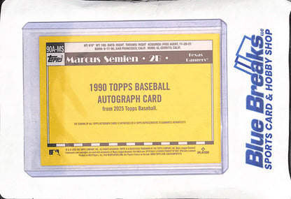 2025 Topps - Marcus Semien - 35th Anniversary Autograph - Texas Rangers - Baseball - #90A-MS