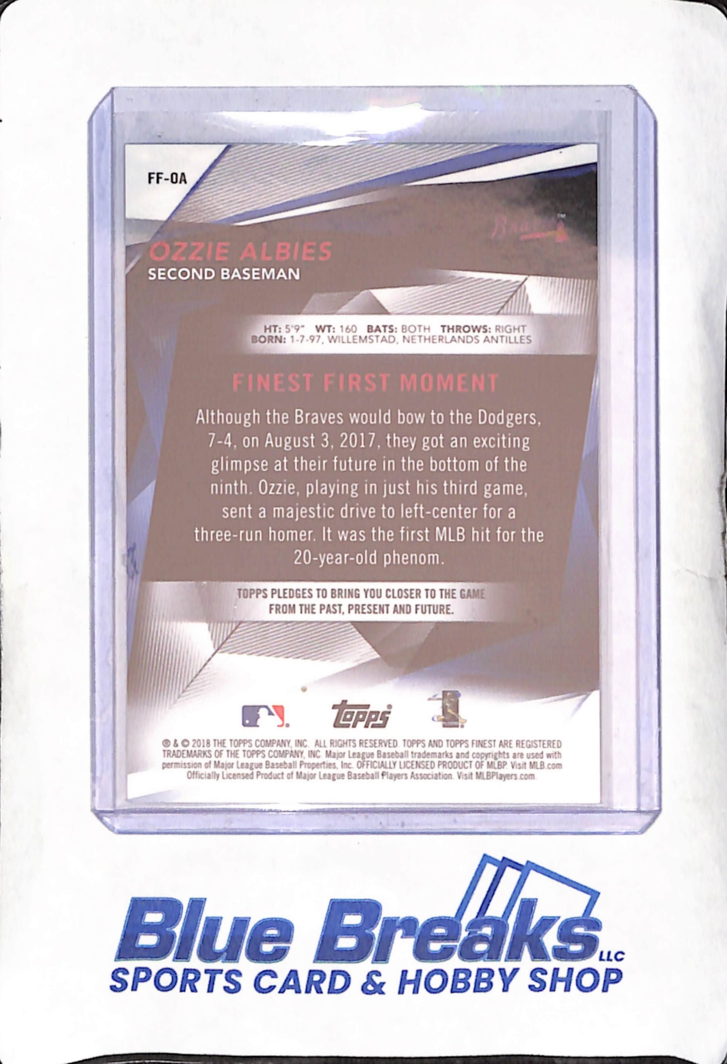 2018 Topps Finest - Ozzie Albies - RC - 16/50 - Atlanta Braves - Baseball - #FF-OA