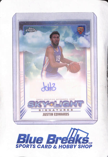 2024-25 Topps Chrome - Justin Edwards - Sky Light Signatures Autograph RC -  Philadelphia 76ers - Basketball - #SLS-JED