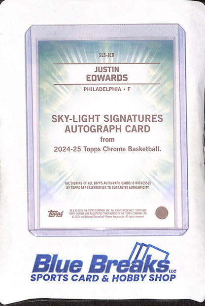 2024-25 Topps Chrome - Justin Edwards - Sky Light Signatures Autograph RC -  Philadelphia 76ers - Basketball - #SLS-JED