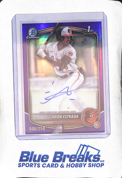 2025 Bowman - Aron Estrada - 1st Bowman Chrome Purple Autograph - /250 - Baltimore Orioles - Baseball - #CPA-AES